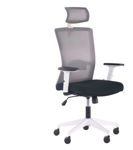 Кресло офисное AMF- Uran White HR сиденье Нест-01 черная/спинка Сетка HY-109 серая