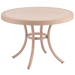 Стол обеденный TYA- Osaka Пластик, Ножки-алюминий, Кремовый d=110