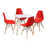 IDEA стол 80х80 белый + 4 стула UNO красный