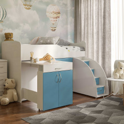 Кровать-комната + стол VRN- Bed Room 5 (голубой)
