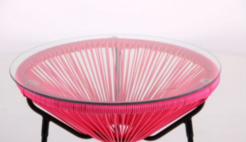 Стол из техноротанга MFF-  Agave черный + розовый