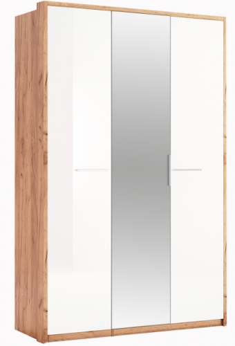 Шкаф MRK- Ники Глянец белый 3 двери/зеркало