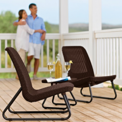 Комплект садовой мебели ECO- Keter Rio patio set (коричневый) имитация ротанга