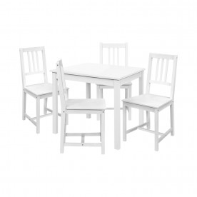 IDEA стол + 4 стула белый лак 