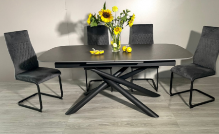 Стол обеденный модерн super premium ceramic  Evro- Copenhagen Matt Ceramic Massa Grey T7091A