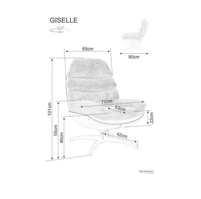 Кресло вращающееся SIGNAL Giselle черный/ черный 