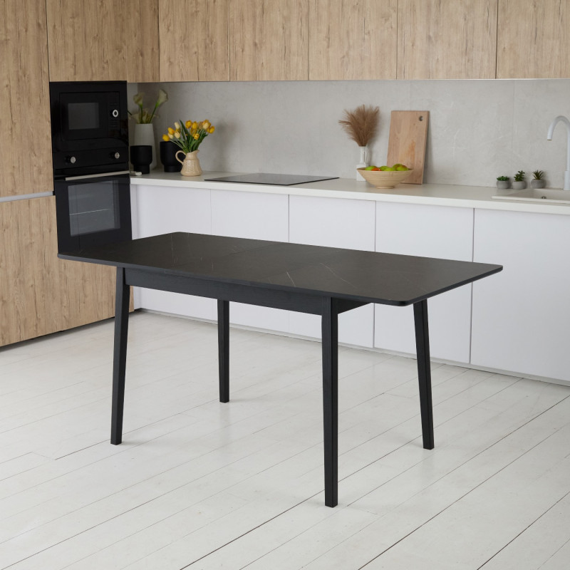 Комплект обеденный Ont- Леонардо 120 черный черный стол + 4 стула Дарио черные