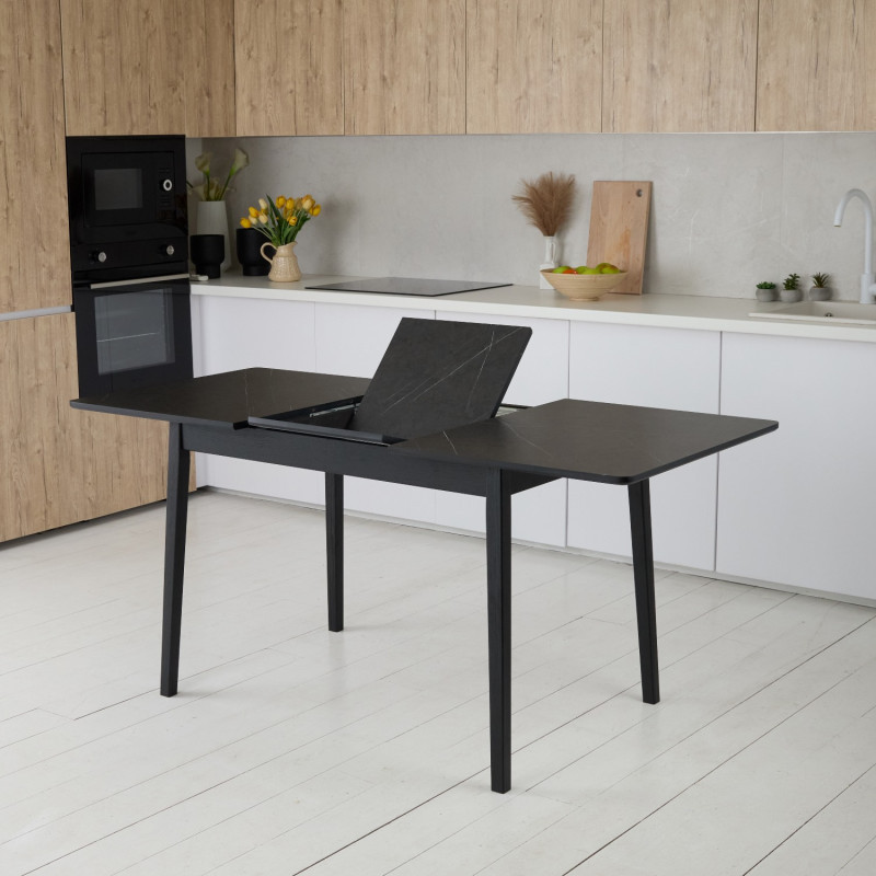 Комплект обеденный Ont- Леонардо 120 черный черный стол + 4 стула Дарио черные