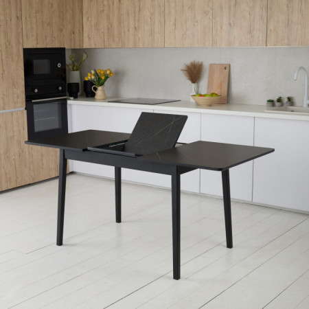 Комплект обеденный Ont- Леонардо 120 черный черный стол + 4 стула Дарио черные