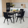 Комплект обеденный Ont- Леонардо 120 черный черный стол + 4 стула Дарио черные