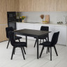 Комплект обеденный Ont- Леонардо 120 черный черный стол + 4 стула Дарио черные