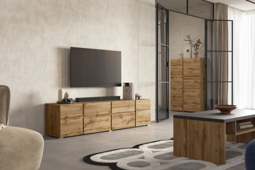 Комод на 3 двери Helvetia ASYMETRIC 24N0OA46 (дуб Вотан)