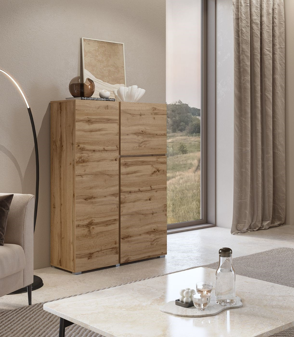 Комод на 3 двери Helvetia ASYMETRIC 24N0OA46 (дуб Вотан)