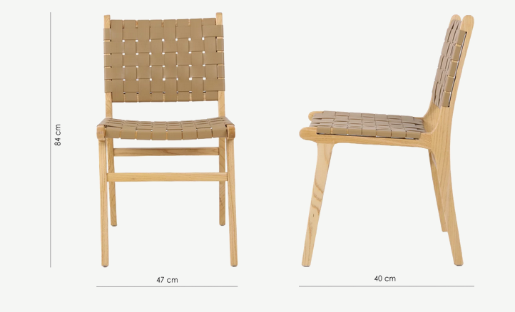 Стул обеденный CRV- Nest Beige leather natural wood,натуральный 