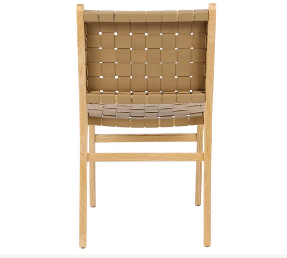 Стул обеденный CRV- Nest Beige leather natural wood,натуральный 