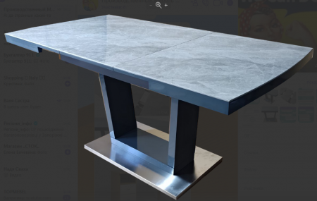 Стол обеденный модерн DSN- DT 8073 керамика серый глянец