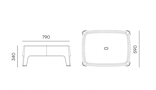 Стол журнальный уличный VLL- FERNE Milane (антрацит, серый)