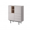 Комод PIASKI INOX IK100, МДФ/ДСП Джексон Гикори, 100х121х40см