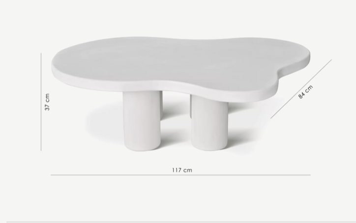 Стол кофейный CRV- Pedro, White top white base(белый)