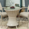 Стол из техноротанга Alexander Rose TEA- OCEAN PEARL WAVE BISTRO TABLE O.6M0 (W/GLASS TOP