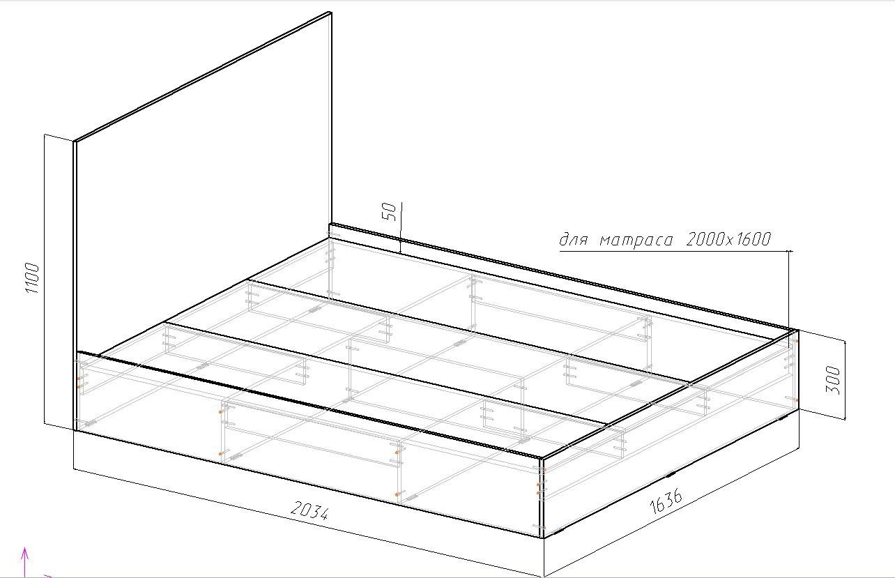 Комплект спальни ViA- Сити СП-1 (кровать, шкаф, комод, тумбы 2 шт) 1