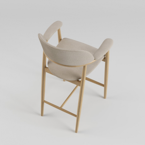 Стул полу барный LVK- Terra натуральный ясень ткань (Node 6)