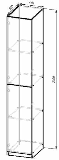 Шкаф-пенал 220х60х50 см KOD- ШК-Ейр