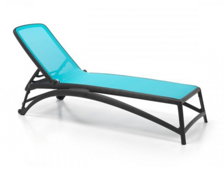 Шезлонг Nardi Outdoor ATLANTICO тортора, антрацит, белый (текстиль голубой)