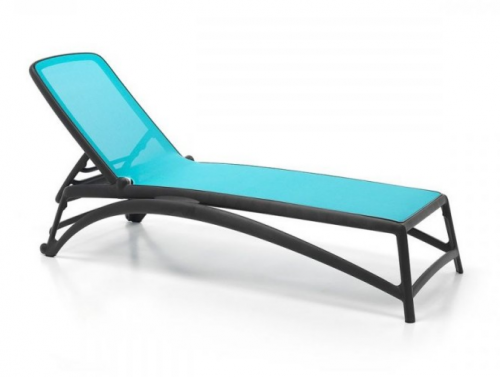 Шезлонг Nardi Outdoor ATLANTICO тортора, антрацит, белый (текстиль голубой)
