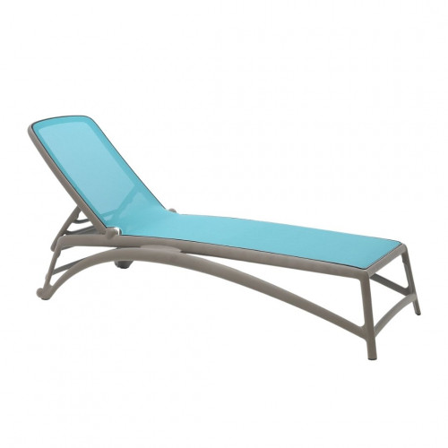 Шезлонг Nardi Outdoor ATLANTICO тортора, антрацит, белый (текстиль голубой)