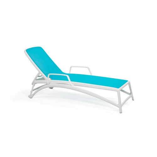 Шезлонг Nardi Outdoor ATLANTICO тортора, антрацит, белый (текстиль голубой)