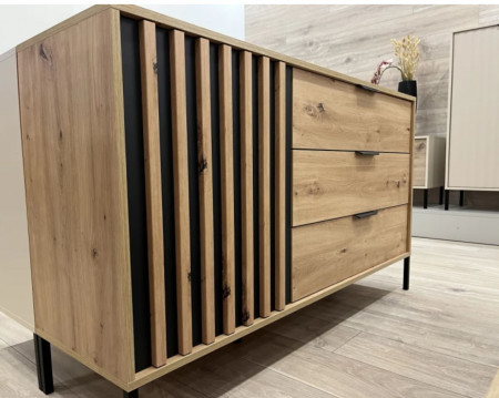 Комод Perfect Home Талли / Tally 1-дверный с 3 ящиками 1D3S/138 Дуб артизан/антрацит
