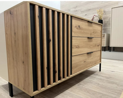 Комод Perfect Home Талли / Tally 1-дверный с 3 ящиками 1D3S/138 Дуб артизан/антрацит