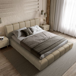 Кровать 2-х спальная с подъемным механизмом VRN- PODIUM (Beige, Light beige)