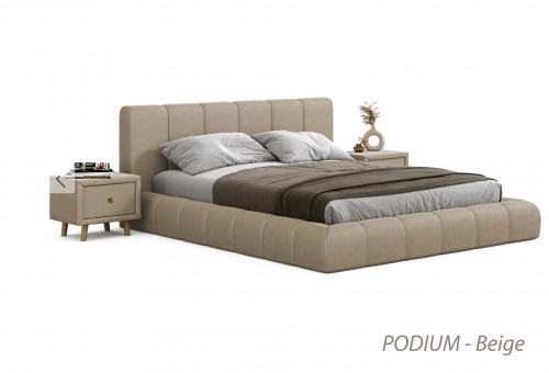 Кровать 2-х спальная с подъемным механизмом VRN- PODIUM (Beige, Light beige)