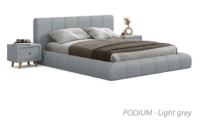 Кровать 2-х спальная с подъемным механизмом VRN- PODIUM (Beige, Light beige)