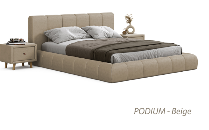 Кровать 2-х спальная с подъемным механизмом VRN- PODIUM (Beige, Light beige)