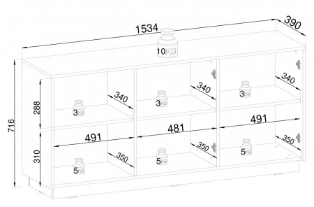 Комод  Perfect Home Royal K154 Белый