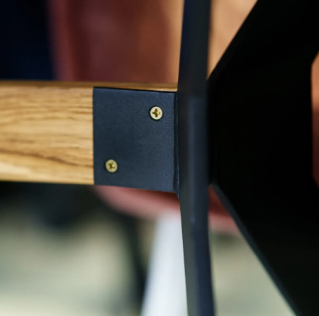 Стол обеденный LVK- Stealth (Стелс)180 х 90 черные ноги/ натуральный дуб 