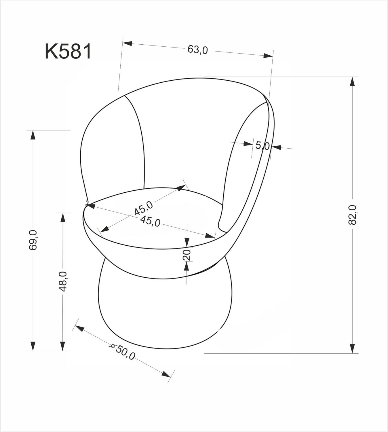 Стул HALMAR K-581 бежевый