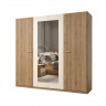 Шкаф на 4 двери с зеркалом Helvetia VERTINA 24DBNH20 (дикий дуб/ дуб-песочно-бежевый)
