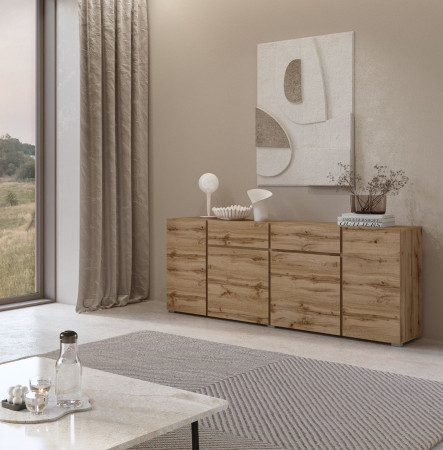 Комод на 4 двери и 2 ящика Helvetia ASYMETRIC 24N0OA47 (дуб Вотан)