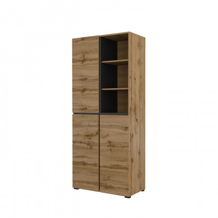 Шкаф на 3 двери в прихожую Helvetia CROSS 24N6MY88 (дуб вотан-черный)