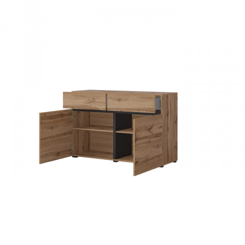 Комод на 2 двери и 2 ящика Helvetia CROSS 24N6MY45 (дуб вотан -черный)