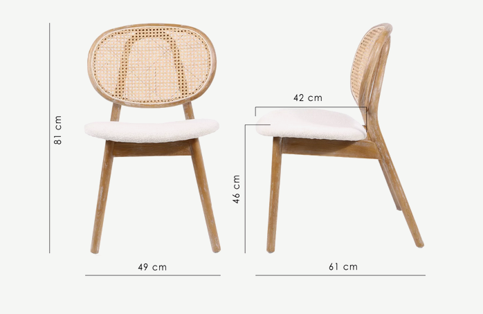 Стул обеденный CRV- Elegant Savanna beige natural wood, бежевый 