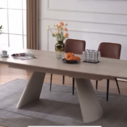 Стол с керамической столешницей Elt- B5C041 ножки черный, белый/ столешница белый, пандора