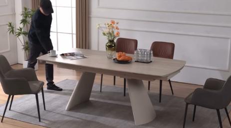 Стол с керамической столешницей Elt- B5C041 ножки черный, белый/ столешница белый, пандора