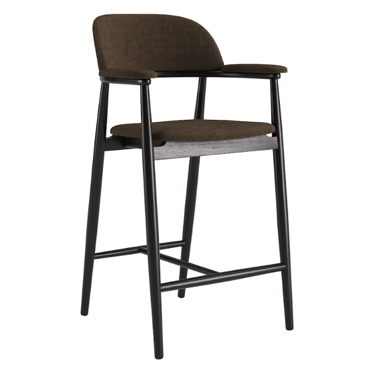 Стул полу барный LVK- Terra черный, ткань (Hevia 207.12)