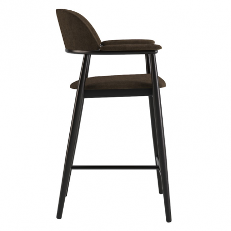 Стул полу барный LVK- Terra черный, ткань (Hevia 207.12)