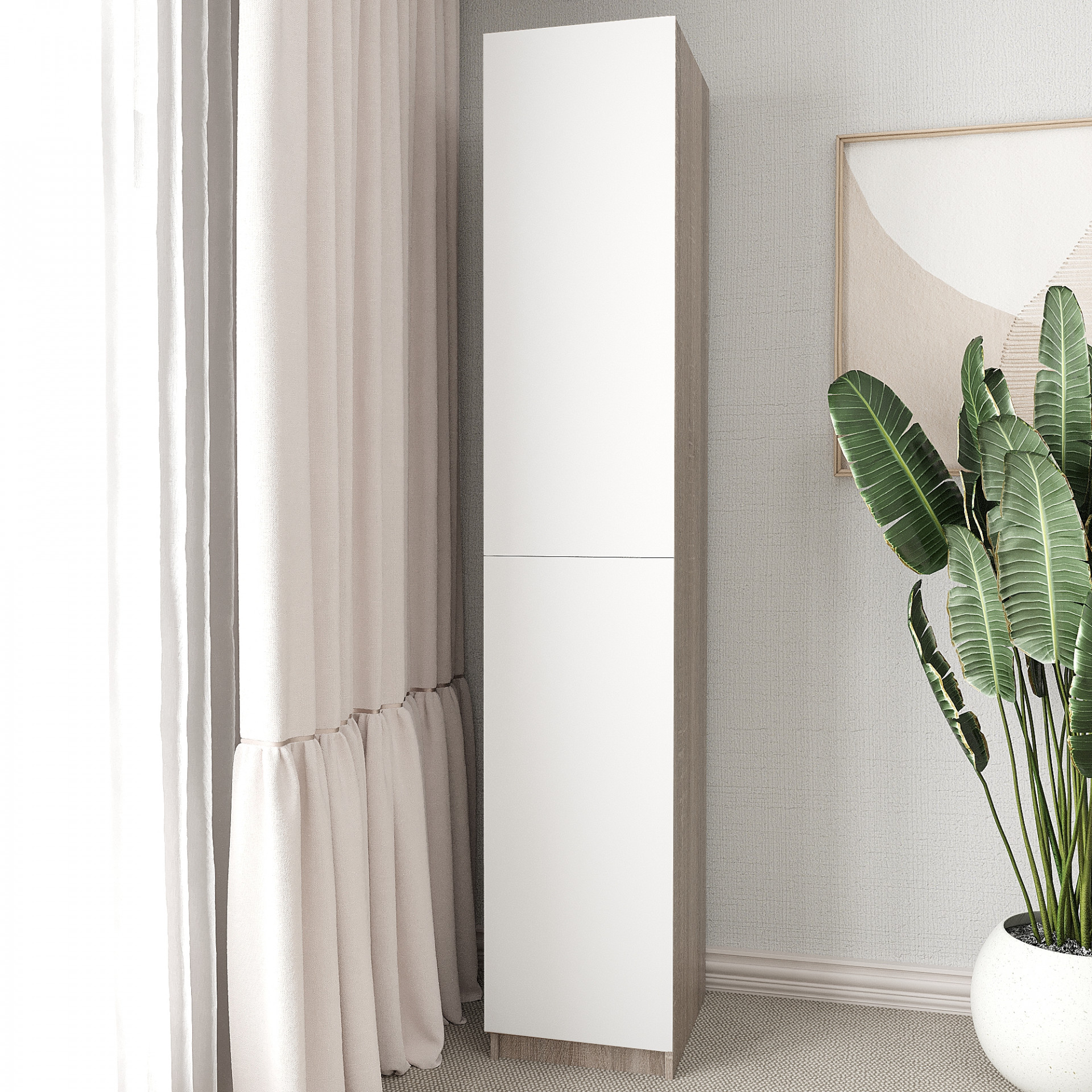 Шкаф-пенал 220х60х50 см KOD- ШК-Ейр (белый фасад)